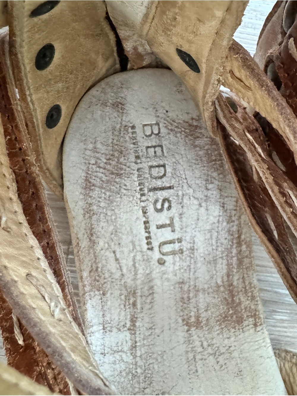 Bed Stu Artemis Sandals Women’s 10 Nectar White Tan Leather Boho Gladiator - Picture 7 of 8